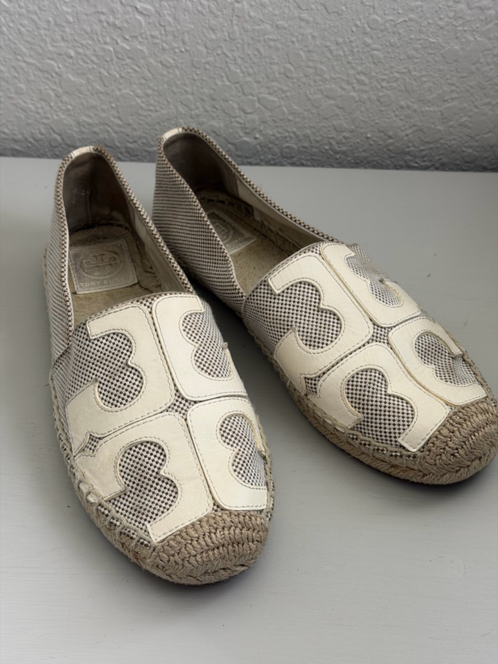 Tory Burch Women's Cream Espadrille Flats size 9